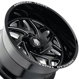1 X AMERICAN TRUXX EUPHORIA 22X12 6-135 87.1 Hub -44 Offset Black Wheel Rim