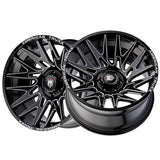1 X AMERICAN TRUXX EVOLUTION 22X12 8-180 124.2 Hub -44 Offset Black Wheel Rim