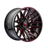 1 X AMERICAN TRUXX EVOLUTION 22X12 8-180 124.2 Hub -44 Offset Black Wheel Rim