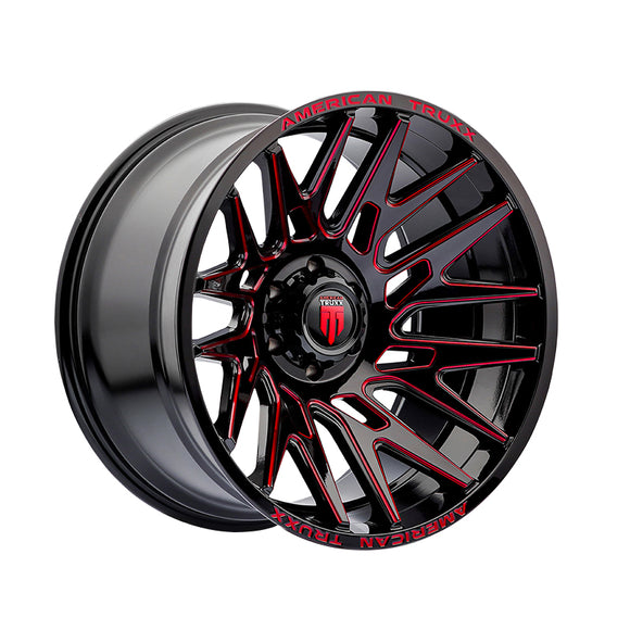 1 X AMERICAN TRUXX EVOLUTION 22X12 6-135 87.1 Hub -44 Offset Black Wheel Rim