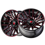 1 X AMERICAN TRUXX EVOLUTION 22X12 8-180 124.2 Hub -44 Offset Black Wheel Rim