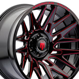 1 X AMERICAN TRUXX EVOLUTION 22X12 8-180 124.2 Hub -44 Offset Black Wheel Rim