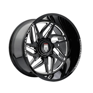 1 X AMERICAN TRUXX GOLIATH 24X14 8-165.1 125.2 Hub -76 Offset Black Wheel Rim