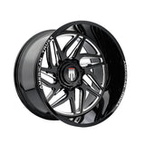 1 X AMERICAN TRUXX GOLIATH 24X14 8-165.1 125.2 Hub -76 Offset Black Wheel Rim
