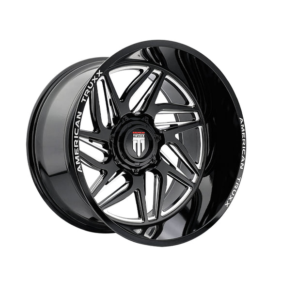 1 X AMERICAN TRUXX GOLIATH 22X12 8-170 125.2 Hub -44 Offset Black Wheel Rim