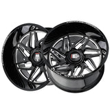 1 X AMERICAN TRUXX GOLIATH 24X14 8-165.1 125.2 Hub -76 Offset Black Wheel Rim