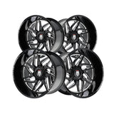 1 X AMERICAN TRUXX GOLIATH 24X14 8-165.1 125.2 Hub -76 Offset Black Wheel Rim