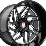 1 X AMERICAN TRUXX GOLIATH 24X14 8-165.1 125.2 Hub -76 Offset Black Wheel Rim