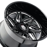 1 X AMERICAN TRUXX GOLIATH 24X14 8-170 125.2 Hub -76 Offset Black Wheel Rim