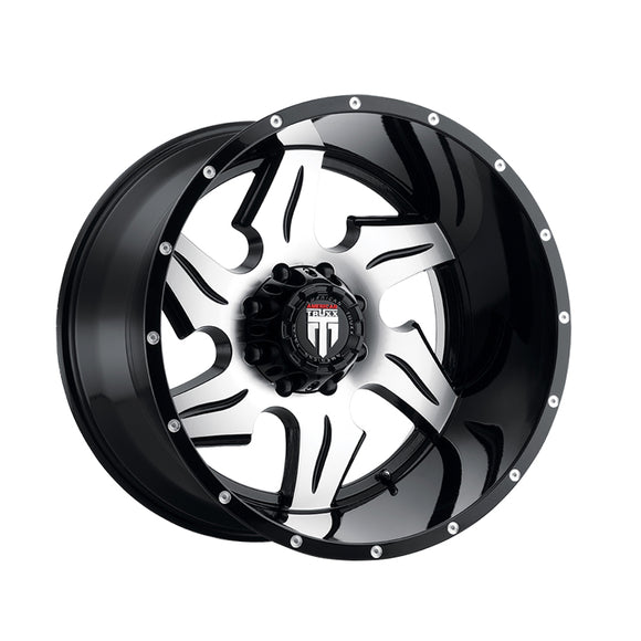 1 X AMERICAN TRUXX NINJA 22X14 6-139.7 106.1 Hub -76 Offset Black Wheel Rim