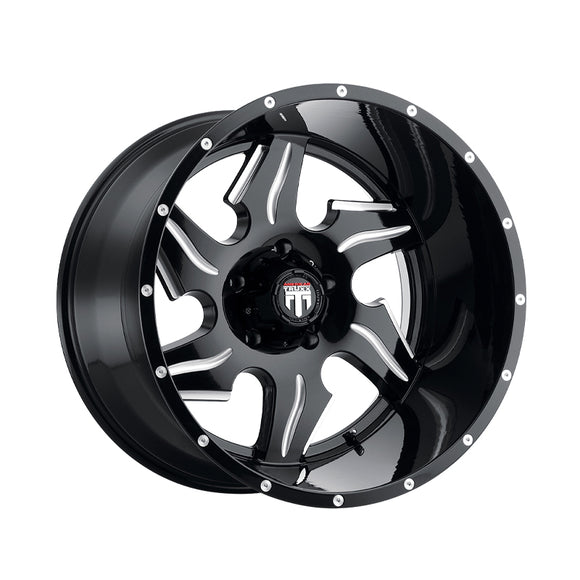 1 X AMERICAN TRUXX NINJA 22X14 6-135 87.1 Hub -76 Offset Black Wheel Rim