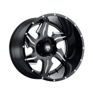 1 X AMERICAN TRUXX NINJA 22X14 5-150 110.3 Hub -76 Offset Black Wheel Rim