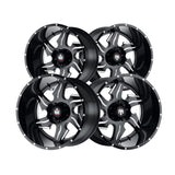 1 X AMERICAN TRUXX NINJA 22X14 5-150 110.3 Hub -76 Offset Black Wheel Rim