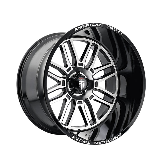1 X AMERICAN TRUXX RESTLESS 24X14 8-170 125.2 Hub -76 Offset Black Wheel Rim