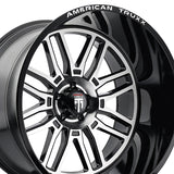 1 X AMERICAN TRUXX RESTLESS 24X14 8-170 125.2 Hub -76 Offset Black Wheel Rim