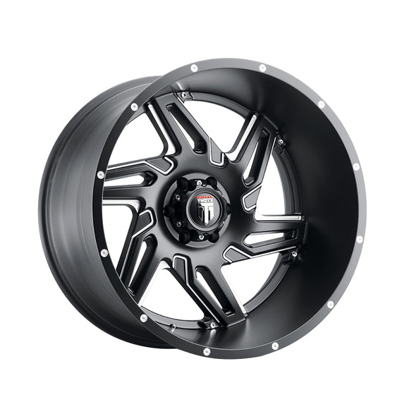 1 X AMERICAN TRUXX SPURS 24X14 5-150 110.3 Hub -76 Offset Black Wheel Rim