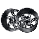1 X AMERICAN TRUXX SPURS 24X14 5-150 110.3 Hub -76 Offset Black Wheel Rim