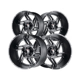 1 X AMERICAN TRUXX SPURS 24X14 6-135 87.1 Hub -76 Offset Black Wheel Rim