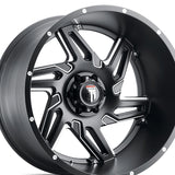 1 X AMERICAN TRUXX SPURS 24X14 5-150 110.3 Hub -76 Offset Black Wheel Rim