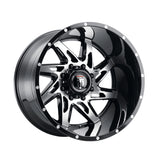 1 X AMERICAN TRUXX SPYDER 22X14 8-180 125.2 Hub -76 Offset Black Wheel Rim