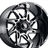 1 X AMERICAN TRUXX SPYDER 22X14 8-180 125.2 Hub -76 Offset Black Wheel Rim