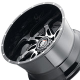 1 X AMERICAN TRUXX SPYDER 22X14 8-180 125.2 Hub -76 Offset Black Wheel Rim