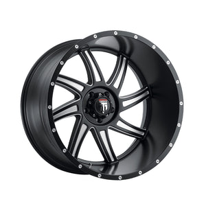 1 X AMERICAN TRUXX VORTEX 24X14 6-135 87.1 Hub -76 Offset Black Wheel Rim