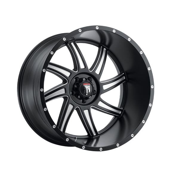 1 X AMERICAN TRUXX VORTEX 24X14 6-135 87.1 Hub -76 Offset Black Wheel Rim