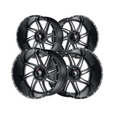 1 X AMERICAN TRUXX VORTEX 24X14 6-135 87.1 Hub -76 Offset Black Wheel Rim