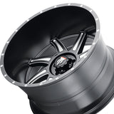1 X AMERICAN TRUXX VORTEX 24X14 6-135 87.1 Hub -76 Offset Black Wheel Rim