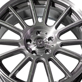 1 X Anovia Kenzo 17X8 5x4.5 0 Hub 35 Offset Gray Wheel Rim