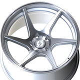 1 X Anovia Titan 18X9.5 5x100 0 Hub 38 Offset Silver Wheel Rim