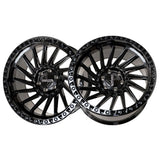 1 X Anthem Off-Road Turbine 22X12 8x6.5 0 Hub -44 Offset Black Wheel Rim
