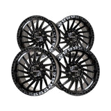 1 X Anthem Off-Road Turbine 22X12 8x6.5 0 Hub -44 Offset Black Wheel Rim