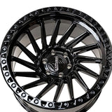 1 X Anthem Off-Road Turbine 22X12 8x6.5 0 Hub -44 Offset Black Wheel Rim