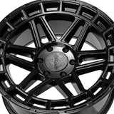 1 X Anthem Off-Road Valor 17X9 8x170 0 Hub -12 Offset Black Wheel Rim
