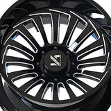 1 X ARKON OFF-ROAD Alexander 22X12 6x5.5 0 Hub -51 Offset Black Wheel Rim