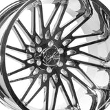 1 X ARKON OFF-ROAD Apollo 24X14 6x135 0 Hub -81 Offset Chrome Wheel Rim