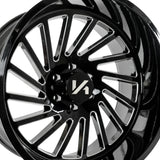 1 X ARKON OFF-ROAD Caesar 22X12 6x5.5 0 Hub -51 Offset Black Wheel Rim