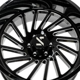 1 X ARKON OFF-ROAD Caesar 22X12 6x5.5 0 Hub -51 Offset Black Wheel Rim