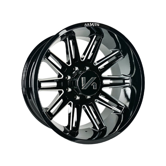 1 X ARKON OFF-ROAD Churchill 22X12 8x170 0 Hub -51 Offset Black Wheel Rim