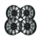1 X ARKON OFF-ROAD Churchill 22X12 6x5.5 0 Hub -51 Offset Black Wheel Rim