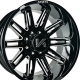 1 X ARKON OFF-ROAD Churchill 22X12 5x5.5 0 Hub -51 Offset Black Wheel Rim