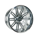 1 X ARKON OFF-ROAD Churchill 24X14 6x5.5 0 Hub -81 Offset Chrome Wheel Rim