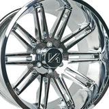 1 X ARKON OFF-ROAD Churchill 24X14 6x5.5 0 Hub -81 Offset Chrome Wheel Rim