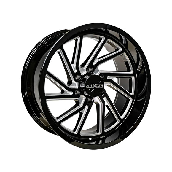 1 X ARKON OFF-ROAD Kennedy 22X12 6x135 0 Hub -51 Offset Black Wheel Rim