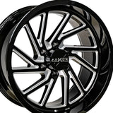 1 X ARKON OFF-ROAD Kennedy 24X14 8x170 0 Hub -81 Offset Black Wheel Rim