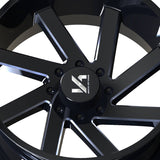 1 X ARKON OFF-ROAD Lincoln 24X14 6x5.5 0 Hub -81 Offset Black Wheel Rim