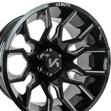 1 X ARKON OFF-ROAD Roosevelt 22X12 6x5.5 0 Hub -51 Offset Black Wheel Rim