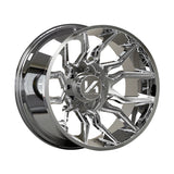 1 X ARKON OFF-ROAD Roosevelt 24X14 8x6.5 0 Hub -81 Offset Chrome Wheel Rim